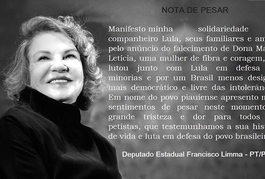Nota de Pesar - Dona Marisa Letícia