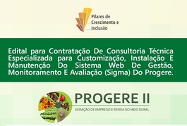 PROGERE II lança edital para contratação de Consultoria