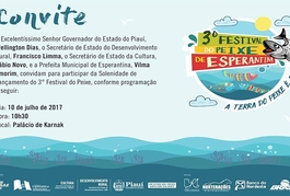 Lançamento do 3º Festival do Peixe de Esperantina é nesta segunda (10)