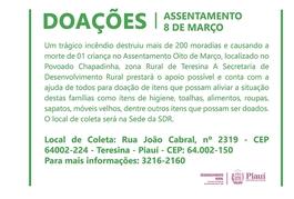 Doações para o Assentamento 8 de Março