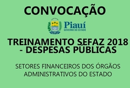 Treinamento SEFAZ 2018  - Despesa Pública para equipe financeira de órgãos do Estado