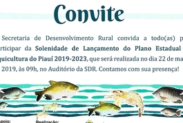 Convite Lançamento Plano Estadual de Desenvolvimento da Aquicultura 2019-2023