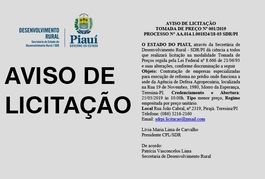 AVISO DE LICITAÇÃO TOMADA DE PREÇO Nº 001/2019
