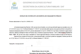 Extrato de Justificativa de Dispensa de Chamamento Público