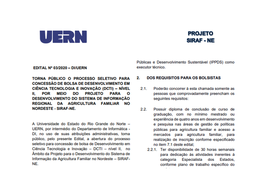 Edital de nº 03/2020 para concessão de bolsa de desenvolvimento em ciência tecnologia e inovação (DCTI).