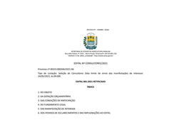 EDITAL DE CONTRATAÇÃO DE CONSULTORIA TÉCNICA DO PROGERE II COM RETIFICAÇÃO